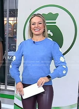 Dylan’s blue floral embroidered sweater on Today