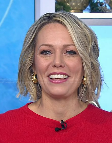 Dylan’s gold tear drop earrings on Today