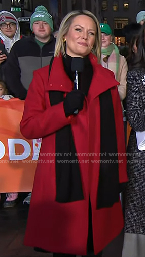 Dylan’s red double breasted coat on Today
