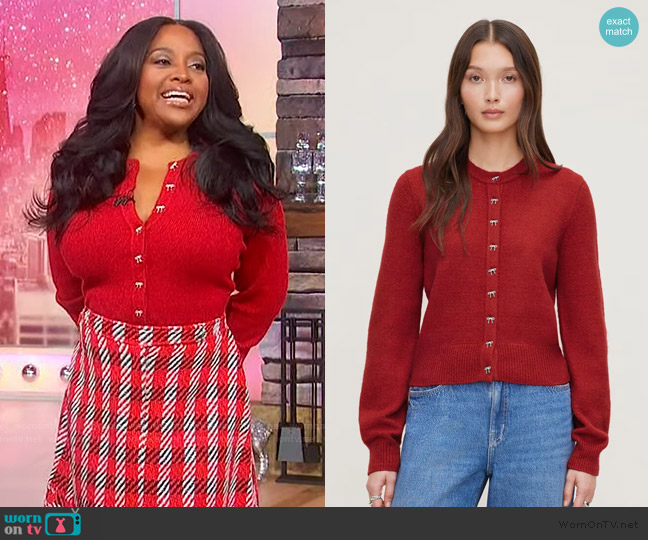 Dynamite Rebecca Bow Button Cardigan worn by Sherri Shepherd on Sherri