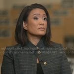 Elaine Quijano’s plaid jacket on CBS Mornings