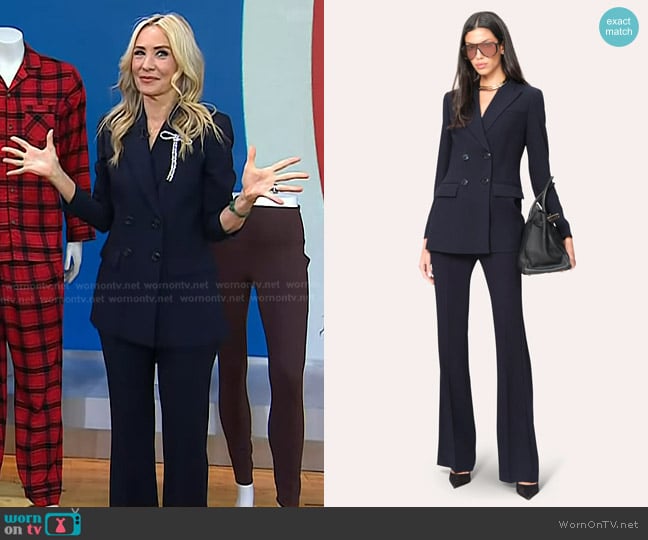 Elie Tahari Double Breasted Crepe Blazer in stargazer worn by Chassie Post on Today