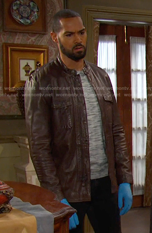 Eli’s brown leather jacket on Days of our Lives