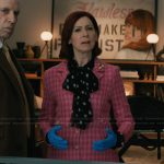 Elsbeth’s pink houndstooth tweed coat on Elsbeth