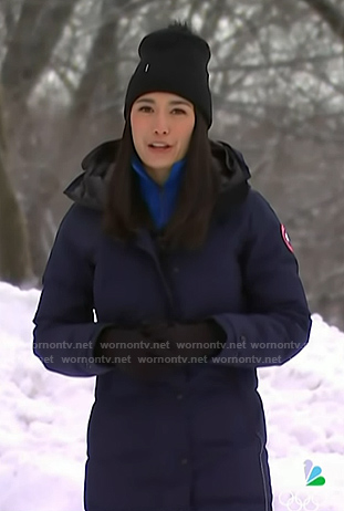 Emilie’s navy down coat on Today