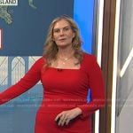 Emily’s red square neck sheath dress on Today