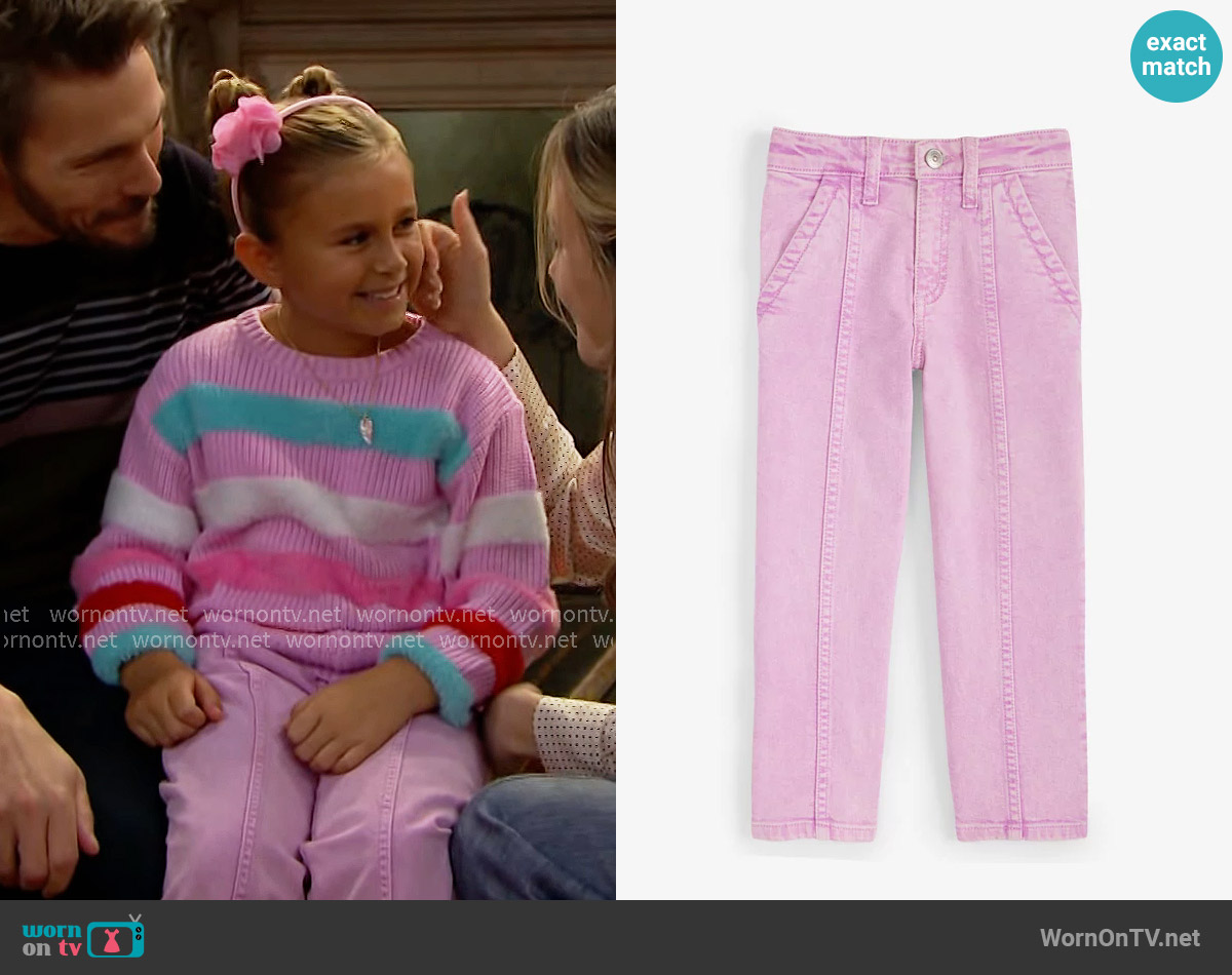 Epic Threads Maddie Utility Cropped Jeans in Maddie Wash worn by Beth Spencer (Jordyn Lynn Ariza) on The Bold and the Beautiful