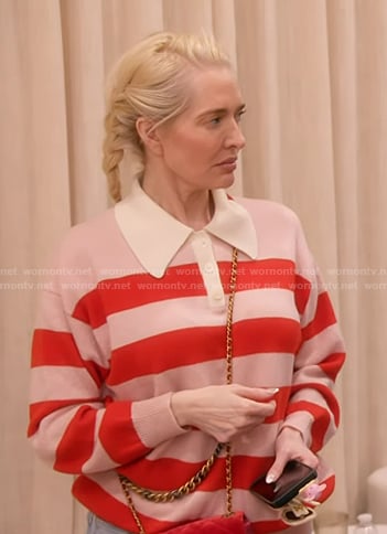 Erika’s pink stripe rugby polo on The Real Housewives of Beverly Hills