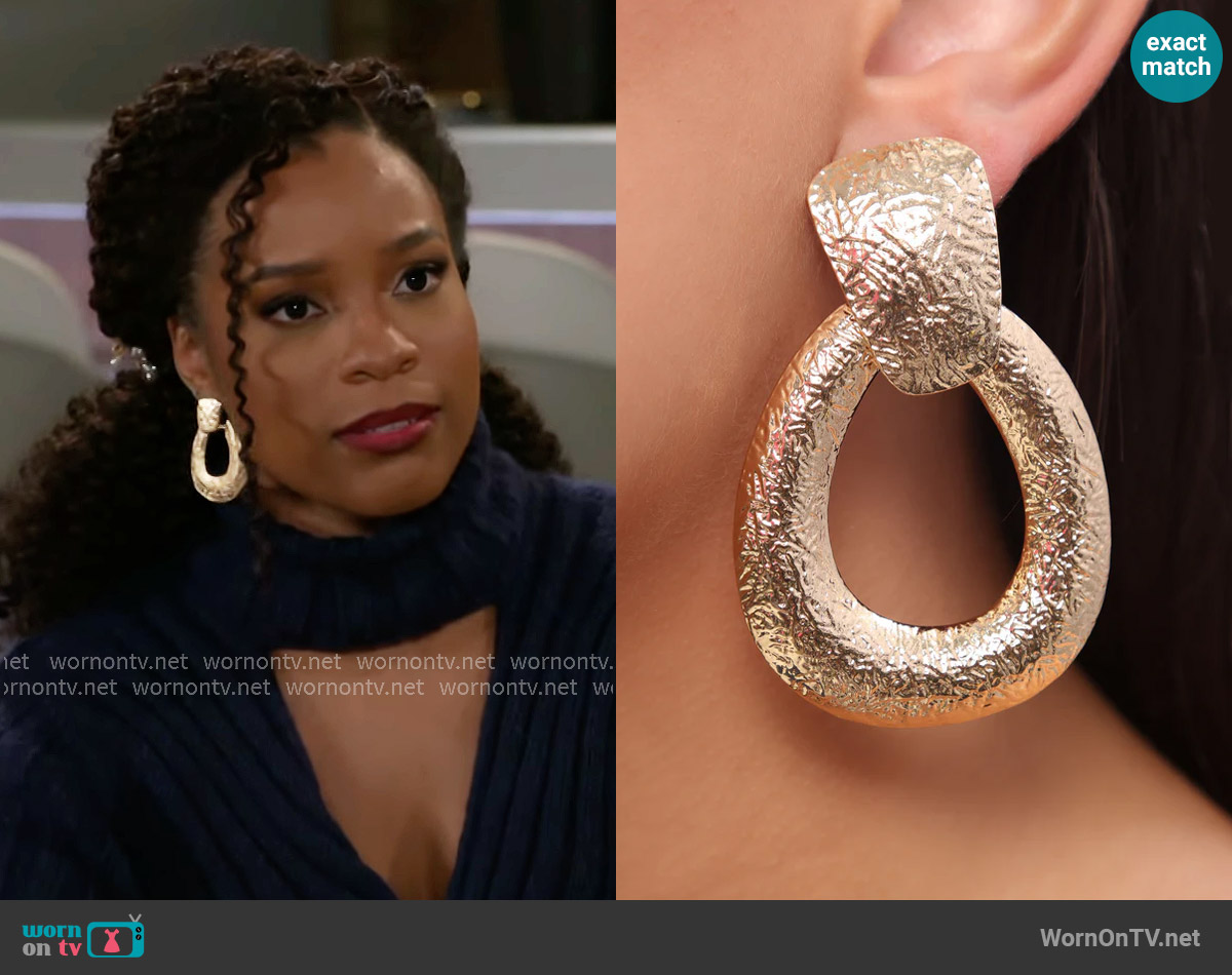 Fashion Nova The Right Touch Earrings worn by Naomi Hamilton Hawthorne (Arielle Prepetit) on Beyond the Gates