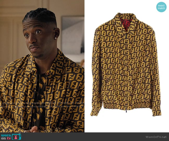 Fendi 2000s FF Logo-print Jacket worn by Julien (Samuel Arnold) on Emily in Paris
