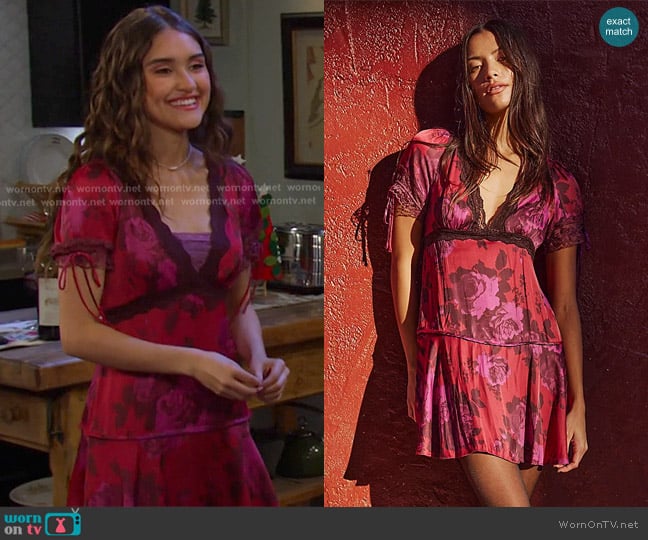 Free People Jos Mini Dress worn by Arianna Horton (Marissa Reyes) on Days of our Lives