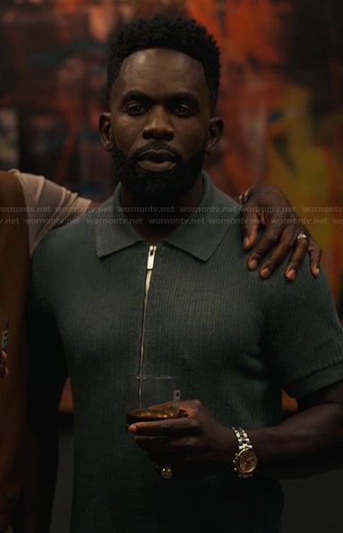 Geoffrey’s green half zip shirt on Bel-Air