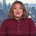 Gilma Avalos’s red cardigan on NBC News Daily