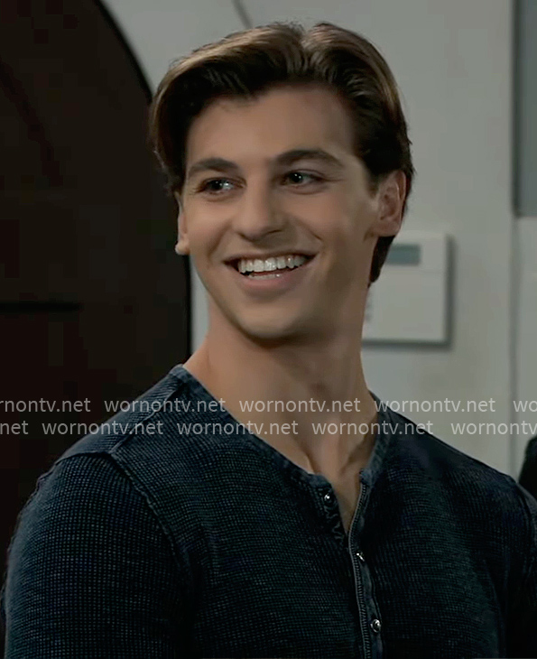 Gio’s blue henley shirt on General Hospital