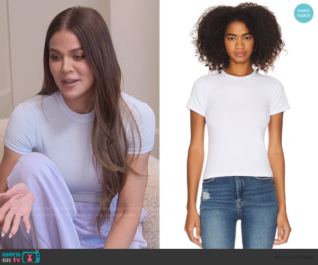 Good American Super Stretch Baby Tee worn by Khloe Kardashian (Khloe Kardashian) on The Kardashians