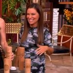Gretta Monahan’s floral print mesh top and skirt on The View