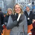 Dylan’s grey coat with fur collar on Today