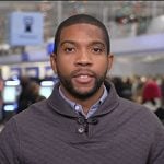 Shaquille Brewster’s navy quilted sweatshirt on Today