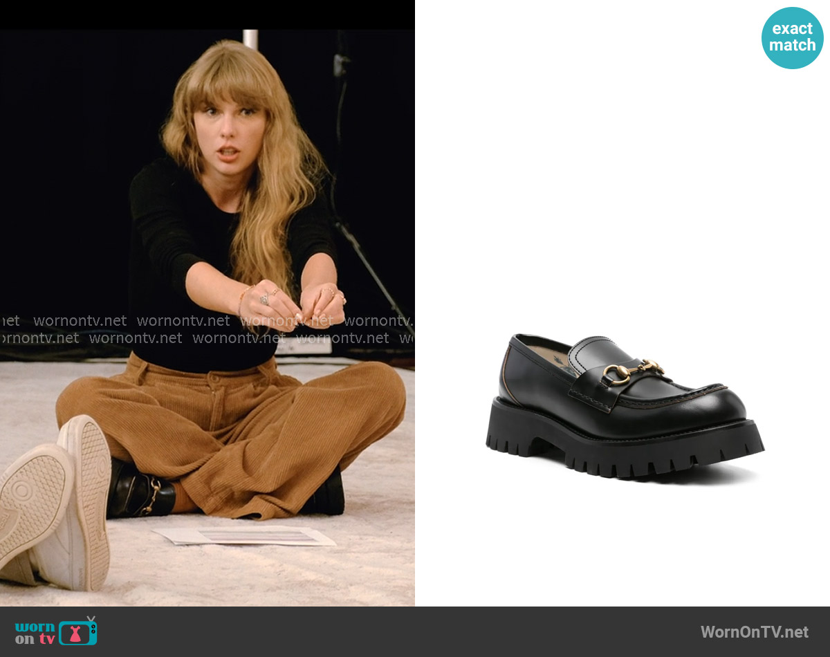 Gucci Horsebit-detail leather loafers worn by Taylor Swift on The End of an Era