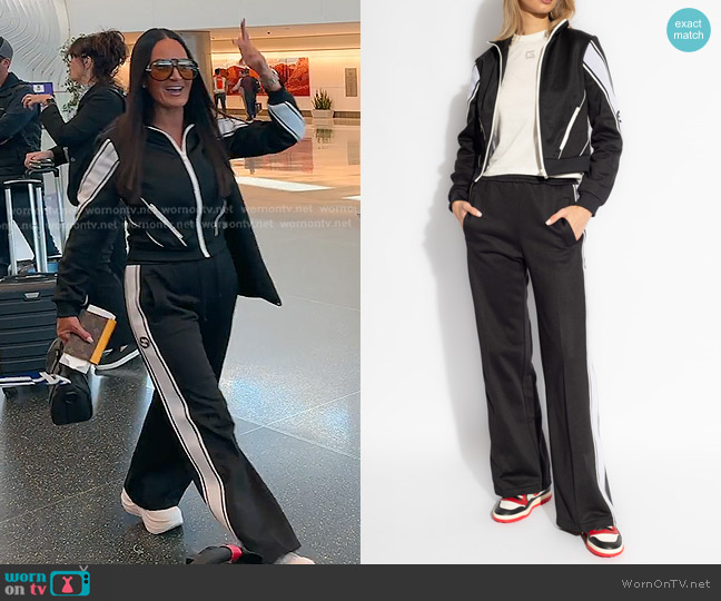 Gucci Interlocking G-embroidered Zip-up Sweatshirt in Black worn by Lisa Barlow on The Real Housewives of Salt Lake City