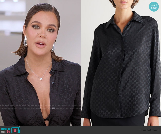 Gucci Silk-jacquard shirt worn by Khloe Kardashian (Khloe Kardashian) on The Kardashians