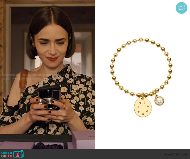 Guzema Eternal Flat and Diamond Ring worn by Emily Cooper (Lily Collins) on Emily in Paris