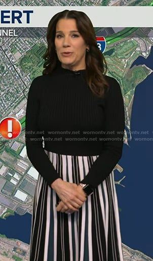 Heather’s striped skirt knit dress on Good Morning America
