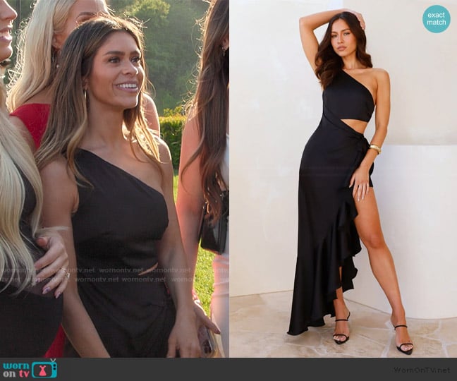 Hello Molly In My Glamour Satin Maxi Dress Black worn by (Taylor Frankie Paul) on The Kardashians