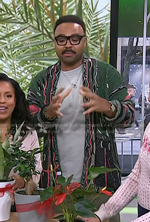 Hilton Carter’s green knit cardigan on Today