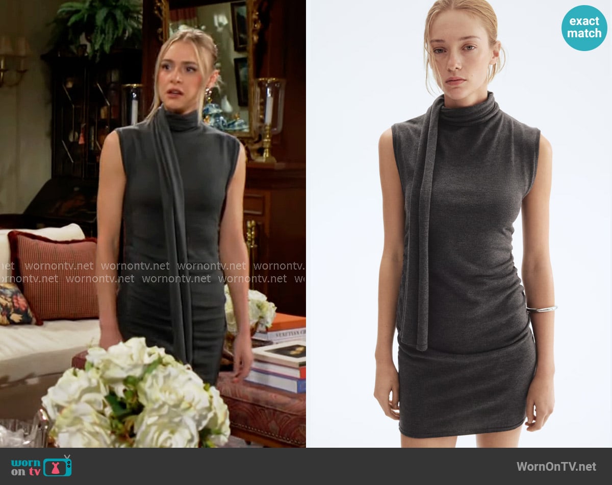 H&M Scarf-Collar Dress worn by Claire Grace (Hayley Erin) on The Young and the Restless
