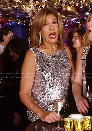 Hoda’s silver sequin tank top on Today