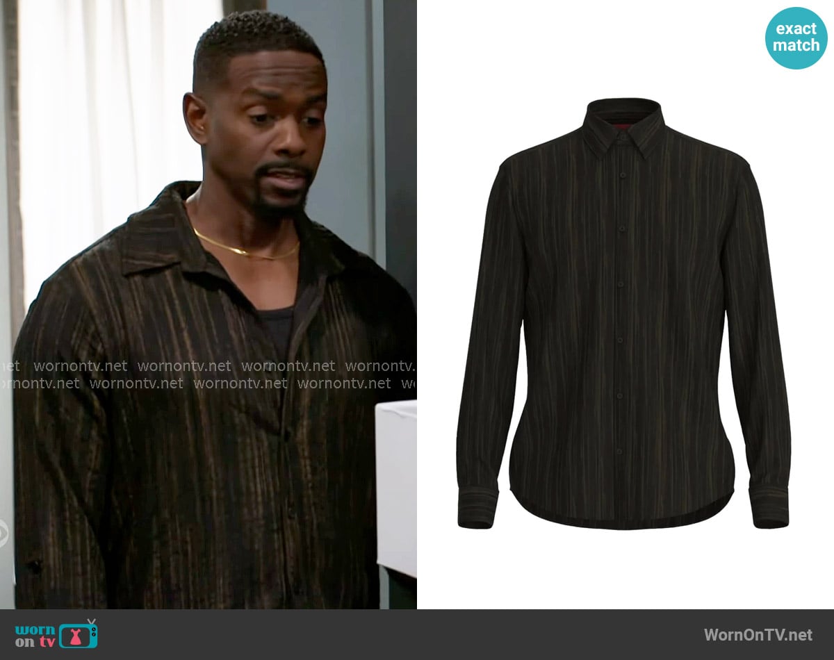 Hugo Boss Ermo Shirt worn by Ted Richardson (Keith D. Robinson) on Beyond the Gates