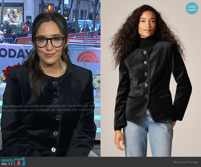 J. Crew Cora Lady Jacket in velvet worn by Savannah Sellers on Today