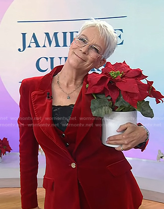 Jamie Lee Curtis’s red velvet suit on Today