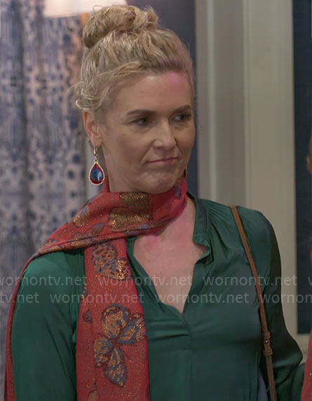 Jan’s green blouse on Beyond the Gates