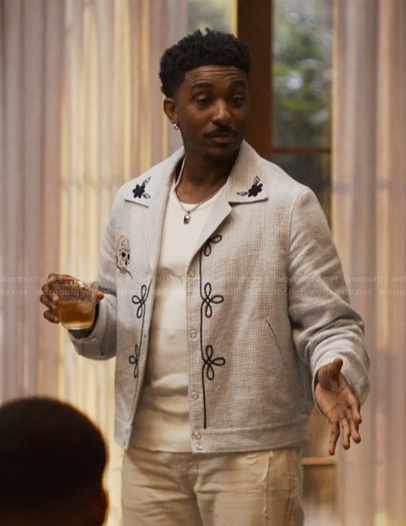 Jazz’s blue embroidered jacket on Bel-Air