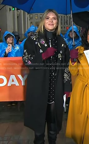 Jenna’s black patch coat on Today