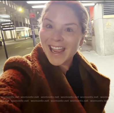 Jenna’s brown fur wrap coat on Today