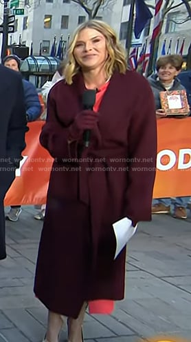 Jenna’s burgundy wrap coat on Today