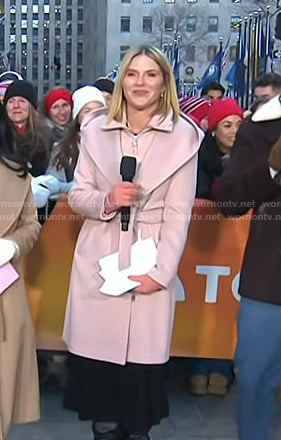 Jenna’s pink zipped wrap coat on Today