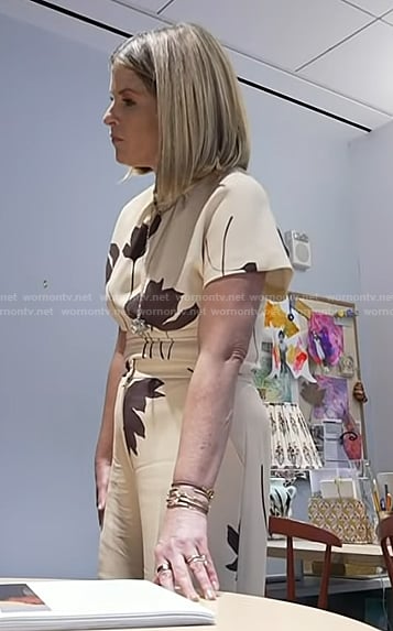 Jenna’s yellow and brown floral print top and pants on Today