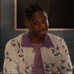 Julien’s white floral jacket on Emily in Paris
