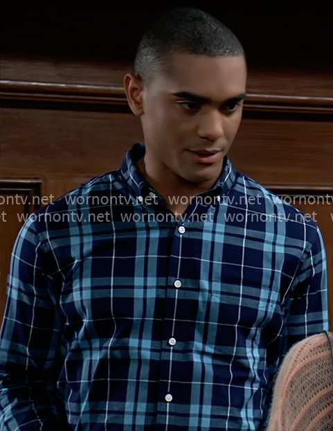 Kai’s blue plaid shirt on General Hospital
