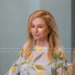 Kathy’s lemon print kaftan on The Real Housewives of Beverly Hills