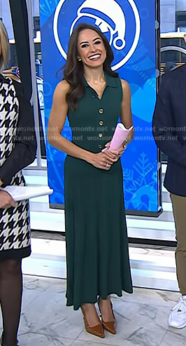 Kaylee’s green sleeveless maxi dress on Today