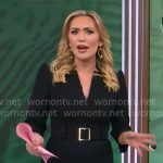 Kelly O’Grady’s black v-neck dress on CBS Mornings