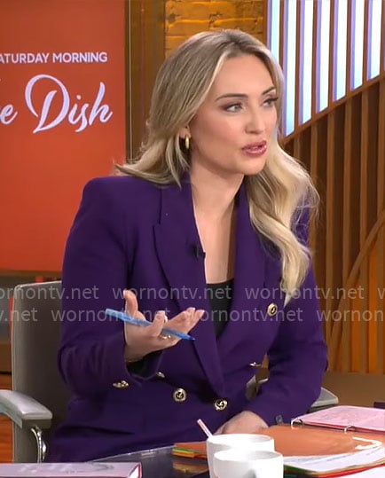 Kelly O’Grady’s purple blazer on CBS Mornings