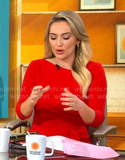 Kelly O’Grady’s red dress on CBS Mornings