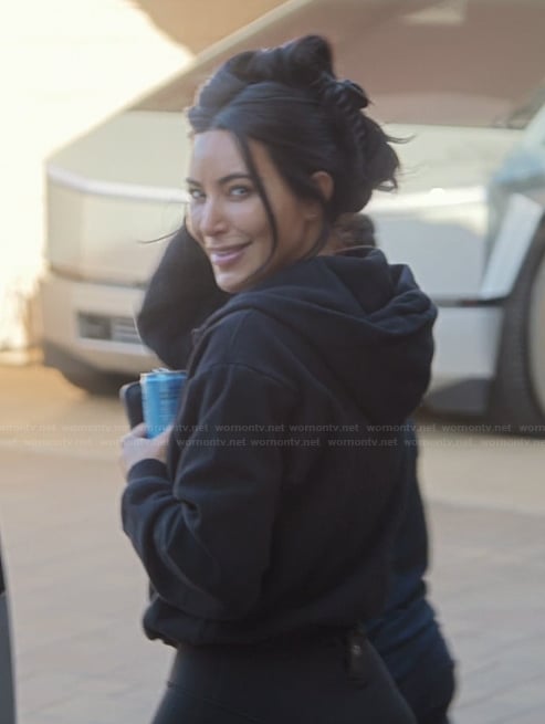 Kim’s black hoodie on The Kardashians