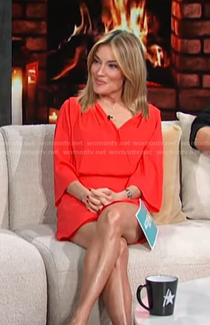Kit’s red mini wrap dress on Access Hollywood